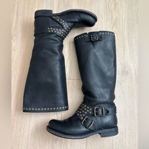 Black Studded Frye Boots